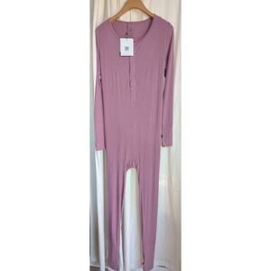 The Simple Seed Mauve Bamboo At Your Leisure Snap Down Romper NWT